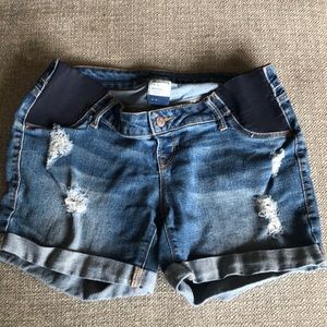 Maternity jean shorts